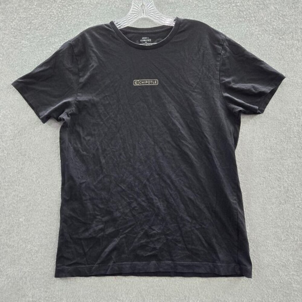 Chipotle Men Shirt‎ Large Black Real Ingredients Loomstate Short Sleeve Tee